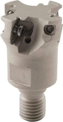 Iscar - 40mm Cut Diam, 13mm Max Depth of Cut, 68mm OAL, Indexable Square Shoulder Helical End Mill - Multiple Insert Styles, M16 Modular Connection, 90° Lead Angle, Through Coolant - Benchmark Tooling