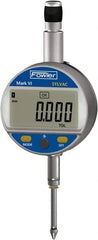 Fowler - 0 to 25mm Range, 0.0005" Graduation, Electronic Drop Indicator - Center Lug Back, Accurate to 0.0004", Inch & Metric System, LCD Display - Benchmark Tooling