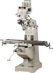 Enco - 9" Table Width x 49" Table Length, Variable Speed Pulley Control, 1 Phase Knee Milling Machine - R8 Spindle Taper, 3 hp - Benchmark Tooling