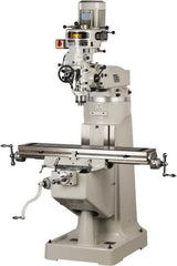 Enco - 9" Table Width x 42" Table Length, Step Pulley Control, 3 Phase Knee Milling Machine - R8 Spindle Taper, 3 hp - Benchmark Tooling