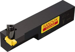 Sandvik Coromant - TLE, Internal or External, Left Hand, 0.18" Max Depth of Cut, Indexable Grooving Tool Holder - TLG-3189R Insert Compatibility, 1" Shank Height, 1" Shank Width, 6" OAL - Benchmark Tooling
