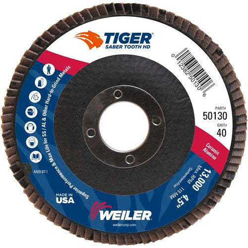 ‎4-1/2 Saber Tooth High Density Ceramic Abrasive, 40C, 7/8″ Arbor Hole - Benchmark Tooling