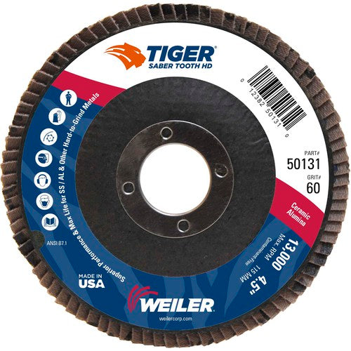 ‎4-1/2 Saber Tooth High Density Ceramic Abrasive, 60C, 7/8″ Arbor Hole - Benchmark Tooling