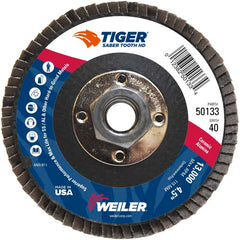 ‎4-1/2 Saber Tooth High Density Ceramic Abrasive, 40C, 5/8″-11 UNC Nut - Benchmark Tooling