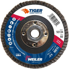 ‎4-1/2 Saber Tooth High Density Ceramic Abrasive, 60C, 5/8″-11 UNC Nut - Benchmark Tooling