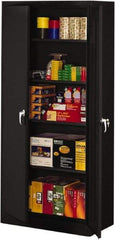 Tennsco - 5 Shelf Locking Storage Cabinet - Steel, 36" Wide x 18" Deep x 78" High, Black - Benchmark Tooling