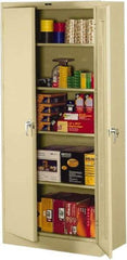 Tennsco - 5 Shelf Locking Storage Cabinet - Steel, 36" Wide x 18" Deep x 78" High, Sand - Benchmark Tooling