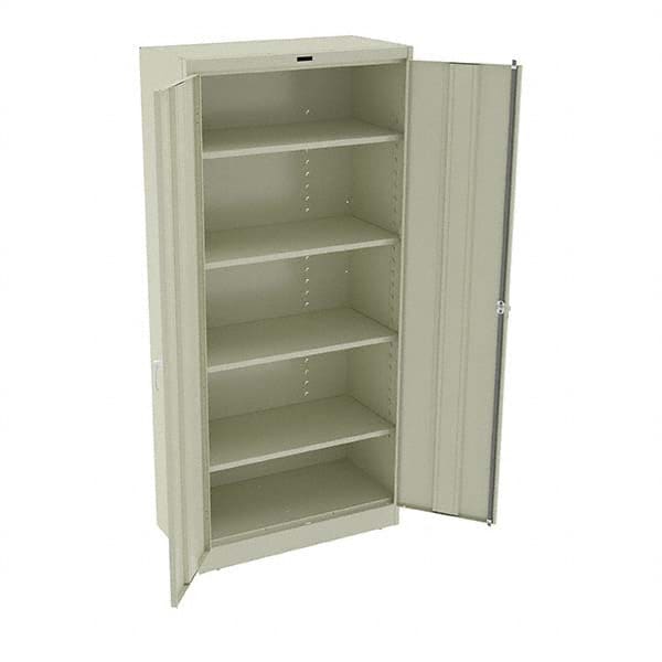 Tennsco - 5 Shelf Locking Storage Cabinet - Steel, 36" Wide x 18" Deep x 78" High, Sand - Benchmark Tooling