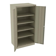 Tennsco - 5 Shelf Locking Storage Cabinet - Steel, 36" Wide x 24" Deep x 72" High, Sand - Benchmark Tooling