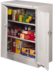 Tennsco - 3 Shelf Locking Storage Cabinet - Steel, 36" Wide x 18" Deep x 42" High, Champagne/Putty - Benchmark Tooling