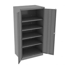 Tennsco - 5 Shelf Locking Storage Cabinet - Steel, 36" Wide x 24" Deep x 72" High, Medium Gray - Benchmark Tooling