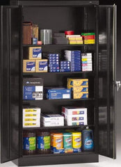 Tennsco - 5 Shelf Locking Storage Cabinet - Steel, 36" Wide x 18" Deep x 72" High, Black - Benchmark Tooling