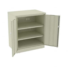 Tennsco - 3 Shelf Locking Storage Cabinet - Steel, 36" Wide x 24" Deep x 42" High, Champagne/Putty - Benchmark Tooling