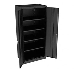 Tennsco - 5 Shelf Locking Storage Cabinet - Steel, 36" Wide x 24" Deep x 78" High, Black - Benchmark Tooling