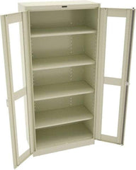 Tennsco - 5 Shelf Visible Storage Cabinet - Steel, 36" Wide x 24" Deep x 78" High, Champagne/Putty - Benchmark Tooling