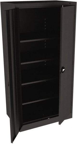 Tennsco - 5 Shelf Locking Storage Cabinet - Steel, 36" Wide x 24" Deep x 72" High, Black - Benchmark Tooling