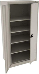 Tennsco - 5 Shelf Locking Storage Cabinet - Steel, 36" Wide x 24" Deep x 72" High, Light Gray - Benchmark Tooling