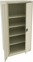 Tennsco - 5 Shelf Locking Storage Cabinet - Steel, 36" Wide x 24" Deep x 72" High, Champagne/Putty - Benchmark Tooling