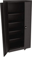 Tennsco - 5 Shelf Locking Storage Cabinet - Steel, 36" Wide x 18" Deep x 72" High, Black - Benchmark Tooling