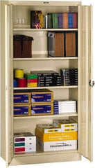 Tennsco - 5 Shelf Locking Storage Cabinet - Steel, 36" Wide x 24" Deep x 78" High, Sand - Benchmark Tooling