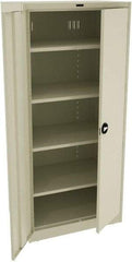 Tennsco - 5 Shelf Locking Storage Cabinet - Steel, 36" Wide x 24" Deep x 78" High, Champagne/Putty - Benchmark Tooling