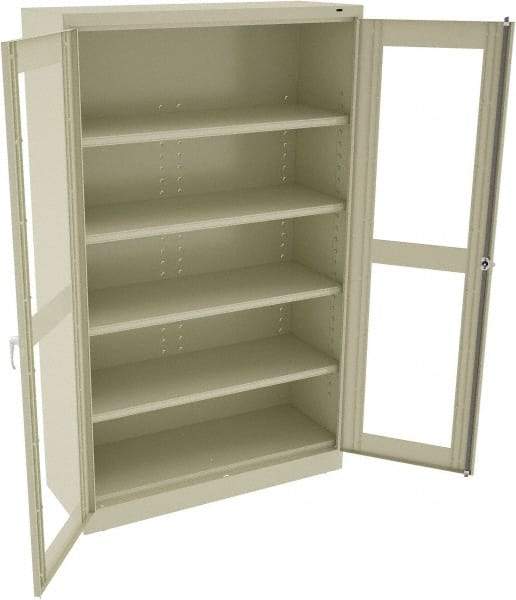 Tennsco - 5 Shelf Visible Storage Cabinet - Steel, 48" Wide x 18" Deep x 78" High, Champagne/Putty - Benchmark Tooling