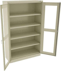 Tennsco - 5 Shelf Visible Storage Cabinet - Steel, 48" Wide x 18" Deep x 78" High, Champagne/Putty - Benchmark Tooling