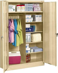 Tennsco - 6 Shelf Combination Storage Cabinet - Steel, 48" Wide x 18" Deep x 78" High, Sand - Benchmark Tooling