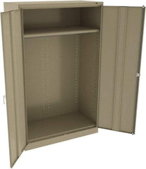 Tennsco - 2 Shelf Wardrobe Storage Cabinet - Steel, 48" Wide x 24" Deep x 78" High, Sand - Benchmark Tooling