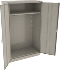 Tennsco - 2 Shelf Wardrobe Storage Cabinet - Steel, 48" Wide x 24" Deep x 78" High, Light Gray - Benchmark Tooling