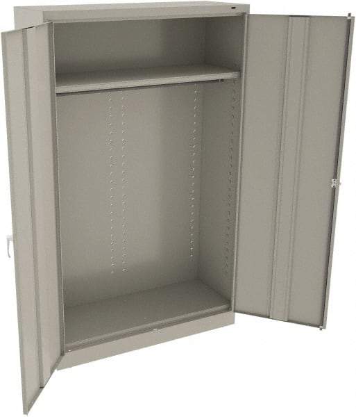 Tennsco - 2 Shelf Wardrobe Storage Cabinet - Steel, 48" Wide x 18" Deep x 78" High, Light Gray - Benchmark Tooling