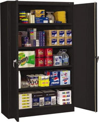 Tennsco - 5 Shelf Locking Storage Cabinet - Steel, 48" Wide x 24" Deep x 78" High, Black - Benchmark Tooling