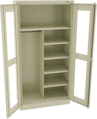 Tennsco - 6 Shelf Combination Storage Cabinet - Steel, 36" Wide x 18" Deep x 72" High, Champagne/Putty - Benchmark Tooling