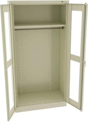 Tennsco - 2 Shelf Wardrobe Storage Cabinet - Steel, 36" Wide x 18" Deep x 72" High, Champagne/Putty - Benchmark Tooling