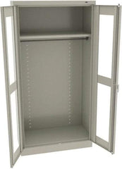 Tennsco - 2 Shelf Wardrobe Storage Cabinet - Steel, 36" Wide x 18" Deep x 72" High, Light Gray - Benchmark Tooling