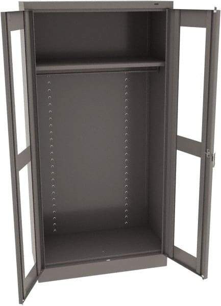 Tennsco - 2 Shelf Wardrobe Storage Cabinet - Steel, 36" Wide x 18" Deep x 72" High, Medium Gray - Benchmark Tooling