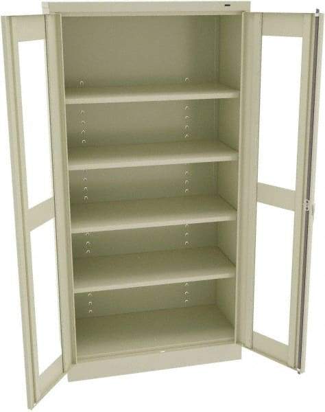 Tennsco - 5 Shelf Visible Storage Cabinet - Steel, 36" Wide x 18" Deep x 72" High, Champagne/Putty - Benchmark Tooling