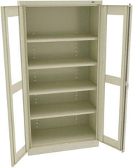 Tennsco - 5 Shelf Visible Storage Cabinet - Steel, 36" Wide x 24" Deep x 72" High, Champagne/Putty - Benchmark Tooling