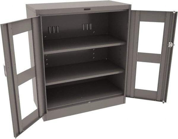 Tennsco - 3 Shelf Visible Storage Cabinet - Steel, 36" Wide x 18" Deep x 42" High, Medium Gray - Benchmark Tooling