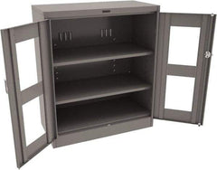 Tennsco - 3 Shelf Visible Storage Cabinet - Steel, 36" Wide x 24" Deep x 42" High, Medium Gray - Benchmark Tooling