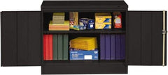 Tennsco - 2 Shelf Locking Storage Cabinet - Steel, 36" Wide x 18" Deep x 30" High, Black - Benchmark Tooling