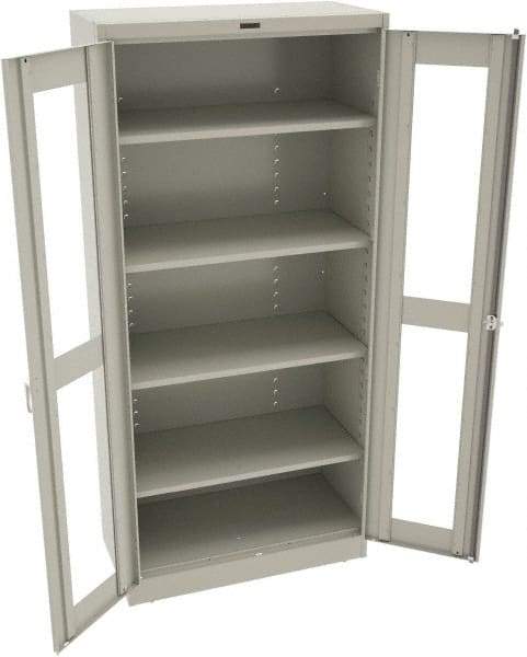 Tennsco - 5 Shelf Visible Storage Cabinet - Steel, 36" Wide x 18" Deep x 78" High, Light Gray - Benchmark Tooling