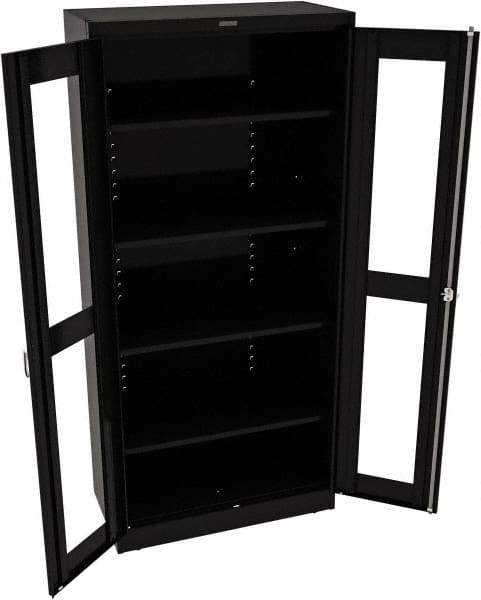 Tennsco - 5 Shelf Visible Storage Cabinet - Steel, 36" Wide x 18" Deep x 78" High, Black - Benchmark Tooling