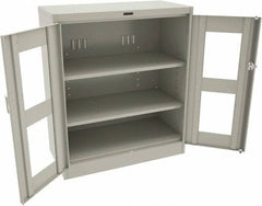 Tennsco - 3 Shelf Visible Storage Cabinet - Steel, 36" Wide x 18" Deep x 42" High, Light Gray - Benchmark Tooling