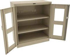 Tennsco - 3 Shelf Visible Storage Cabinet - Steel, 36" Wide x 24" Deep x 42" High, Sand - Benchmark Tooling