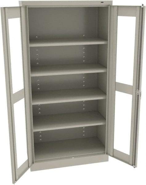 Tennsco - 5 Shelf Visible Storage Cabinet - Steel, 36" Wide x 18" Deep x 72" High, Light Gray - Benchmark Tooling