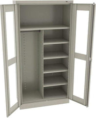 Tennsco - 6 Shelf Combination Storage Cabinet - Steel, 36" Wide x 18" Deep x 72" High, Light Gray - Benchmark Tooling