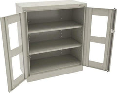 Tennsco - 3 Shelf Visible Storage Cabinet - Steel, 36" Wide x 18" Deep x 42" High, Light Gray - Benchmark Tooling