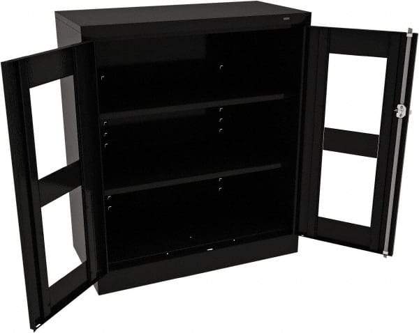 Tennsco - 3 Shelf Visible Storage Cabinet - Steel, 36" Wide x 18" Deep x 42" High, Black - Benchmark Tooling