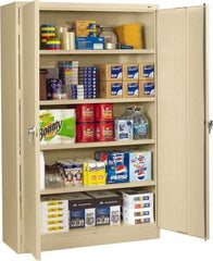 Tennsco - 5 Shelf Locking Storage Cabinet - Steel, 48" Wide x 18" Deep x 78" High, Sand - Benchmark Tooling